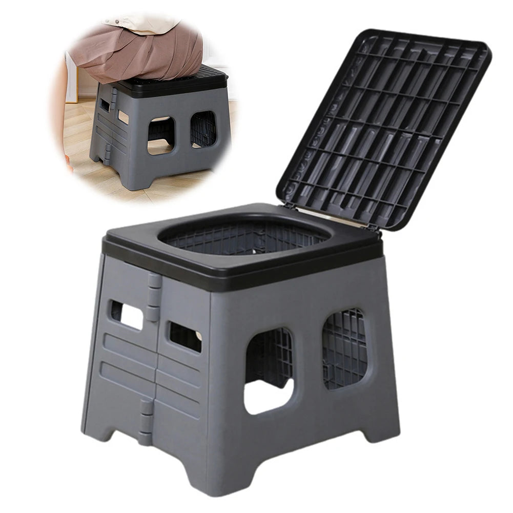 Camping Folding Toilet Movable Car Toilet Bucket Car Emergency Self-driving Travel Portable Outdoor Toilet Portable Trash Can