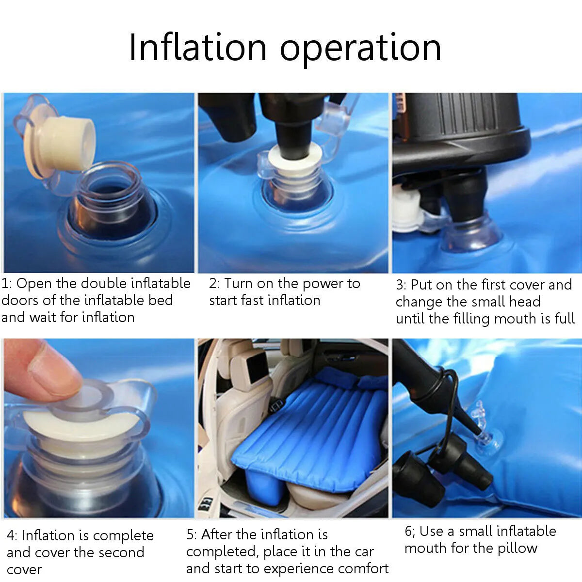 Car Air Bed SUV Air Mattress Inflatable Car Air Mattress Bed Car Inflatable Bed Back Seat Mattress with Two Pillows Durable Car