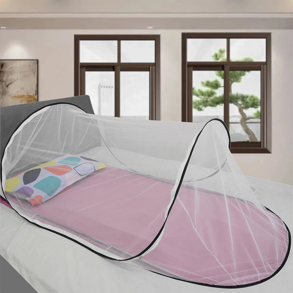 Pop-Up Mosquito Net Tent with Zipper Outdoor Camping Mosquito Net Portable Folding Mosquito Netting for Baby Adults Trip