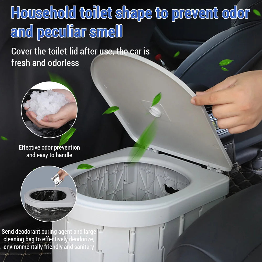 Portable Toilet for Camping Convenient Car-mounted Folding Toilet for Travel Outdoor Portable Potty Odor-proof and Non-slip