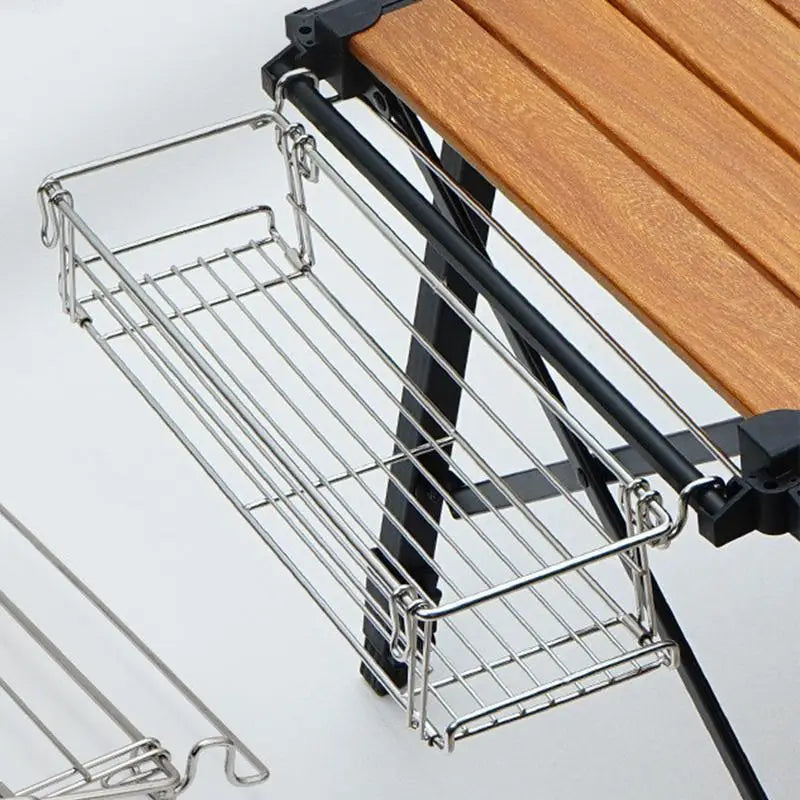 Camping Table Drain Basket Folding Tableside Hanger Storage Rack For IGT Table Desktop Side Expansion Rack