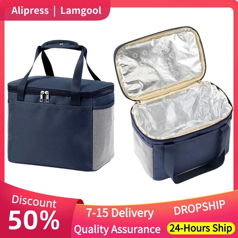 Outdoor Camping Picnic Bag Portable Lunch Bag Food Thermal Insulated Box Food Storage Bags Bento Pouch Dinner Container Handbag
