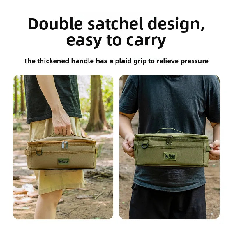Outdoor Camping Tableware Storage Bag Multi-functional Camping Cookware Kitchen Utensils Bowl Chopsticks Storage Bag