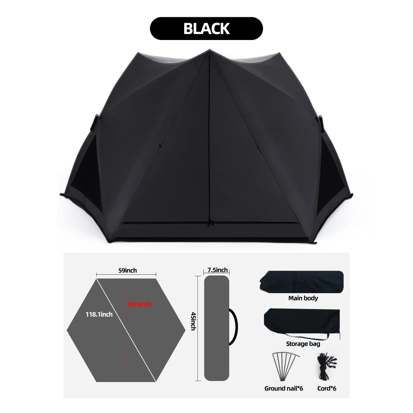 2024Seaside beach park quick-open tent outdoor portable folding camping tent equipped with full sunshade and rainproof