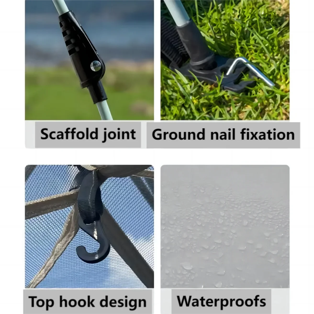 Camping pop up tents waterproof Portable Windproof tents for camping 4 person family tent with Skylight,Upgraded Large Size