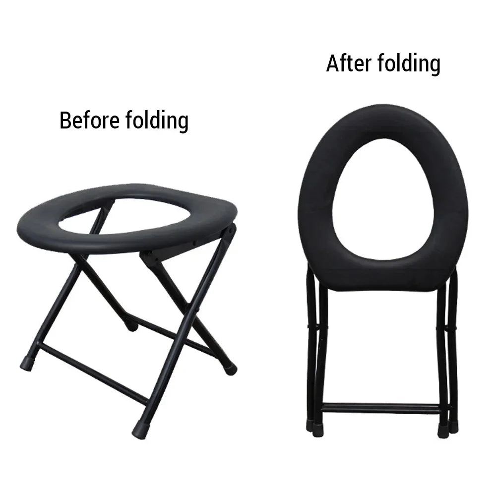 Folding Toilet Seat Portable Outdoor Toilet Suitable for Adults Anti-slip and Heavy-duty for Travel and Camping