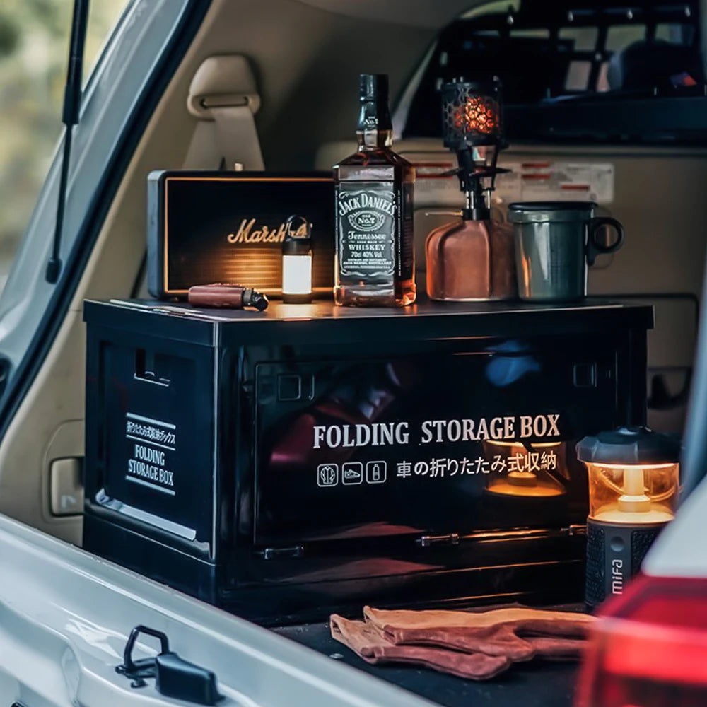 【Breeins】Outdoor Camping Folding Storage Box Thickened Folding Table Camping Storage Table Tableware Storage Camping Equipment