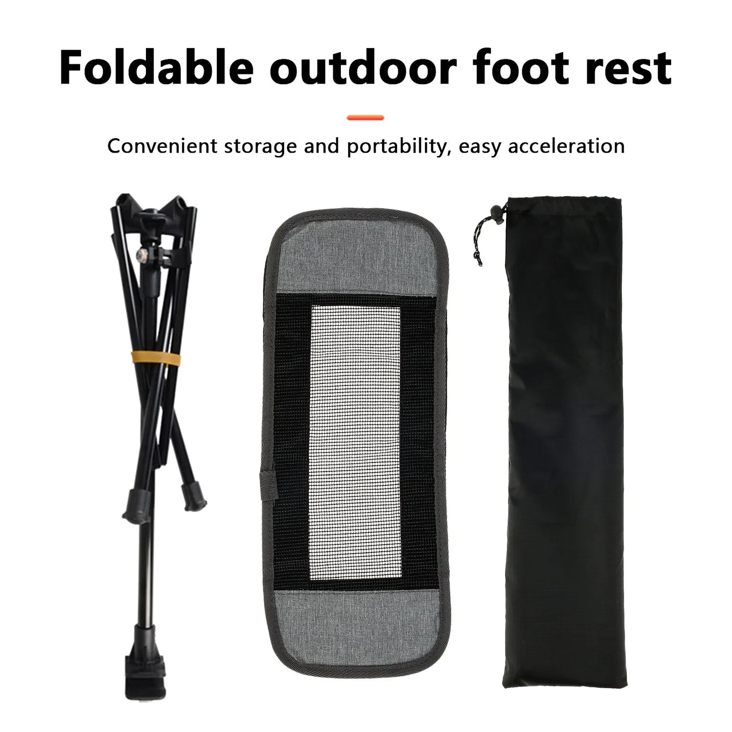 WESTTUNE Universal Camping Chair Foot Rest Folding Attachable Footrest Lightweight Footstool for Outdoor Fishing Beach Hiking