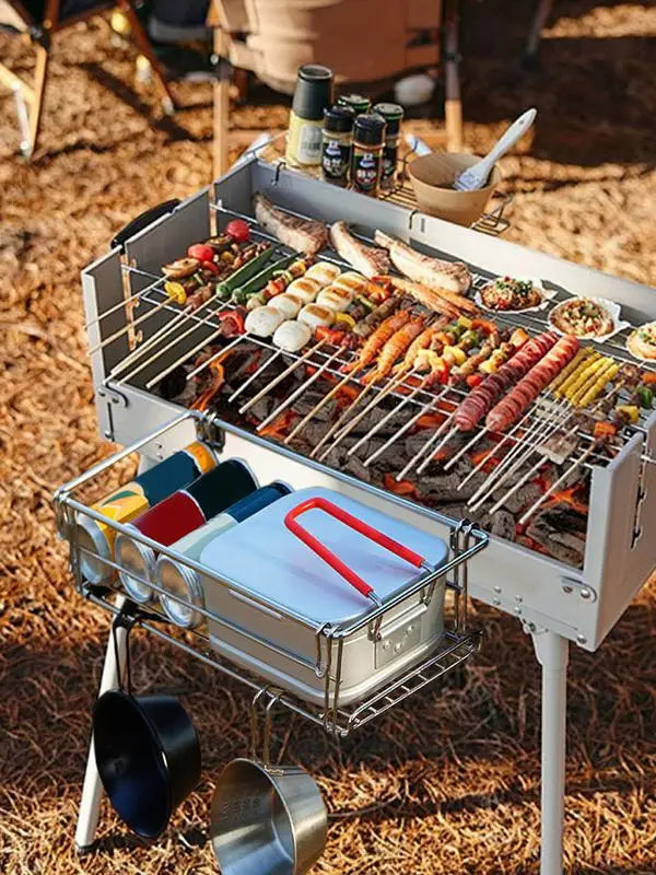 Camping Table Drain Basket Folding Tableside Hanger Storage Rack For IGT Table Desktop Side Expansion Rack