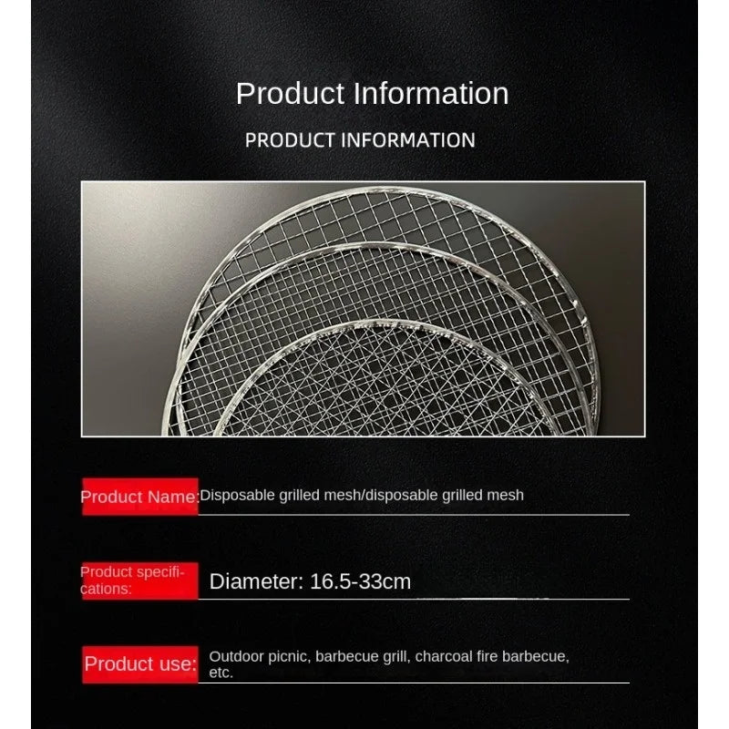 Stainless Steel BBQ Grill Mesh Home Roast Net Cooking Grate Grilling Grate Tool Camping Pot Firewood Rack Accessories