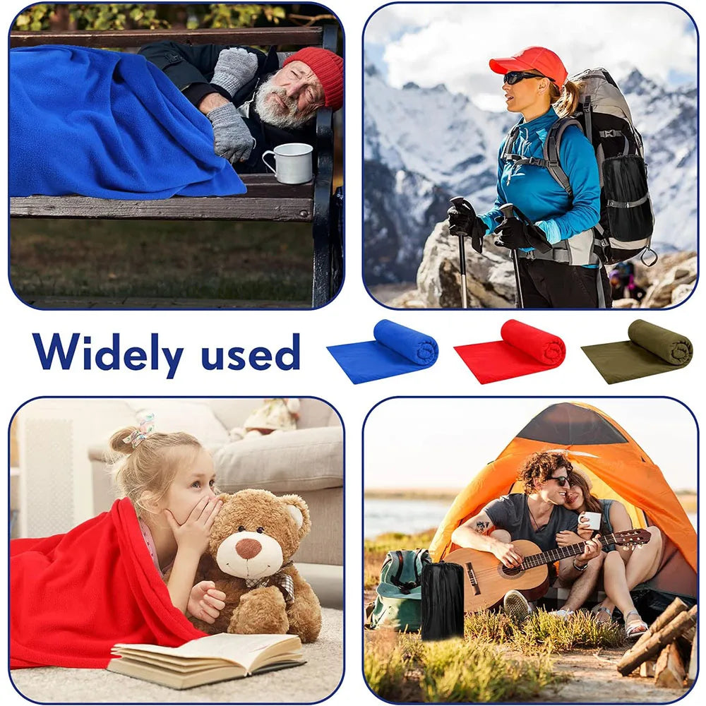 Outdoor camping warm sleeping bag 180x80cm adult fleece sleeping bag with inner packaging bag ultra lightweight and portable