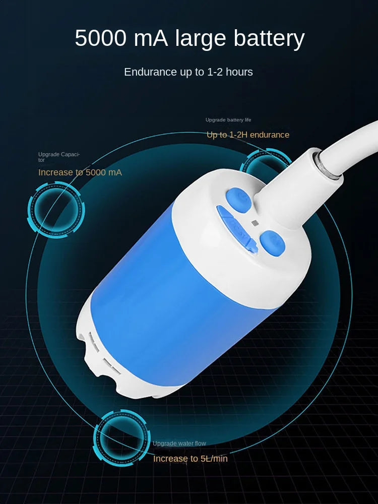 Outdoor camping dormitory bath bath artifact household rental electric portable self-priming shower charging water pump shower