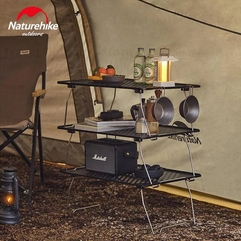 Naturehike Outdoor Folding Table Stainless Steel Camping Table Picnic Barbecue Chicken Rolls Outdoor Table Portable Picnic Table