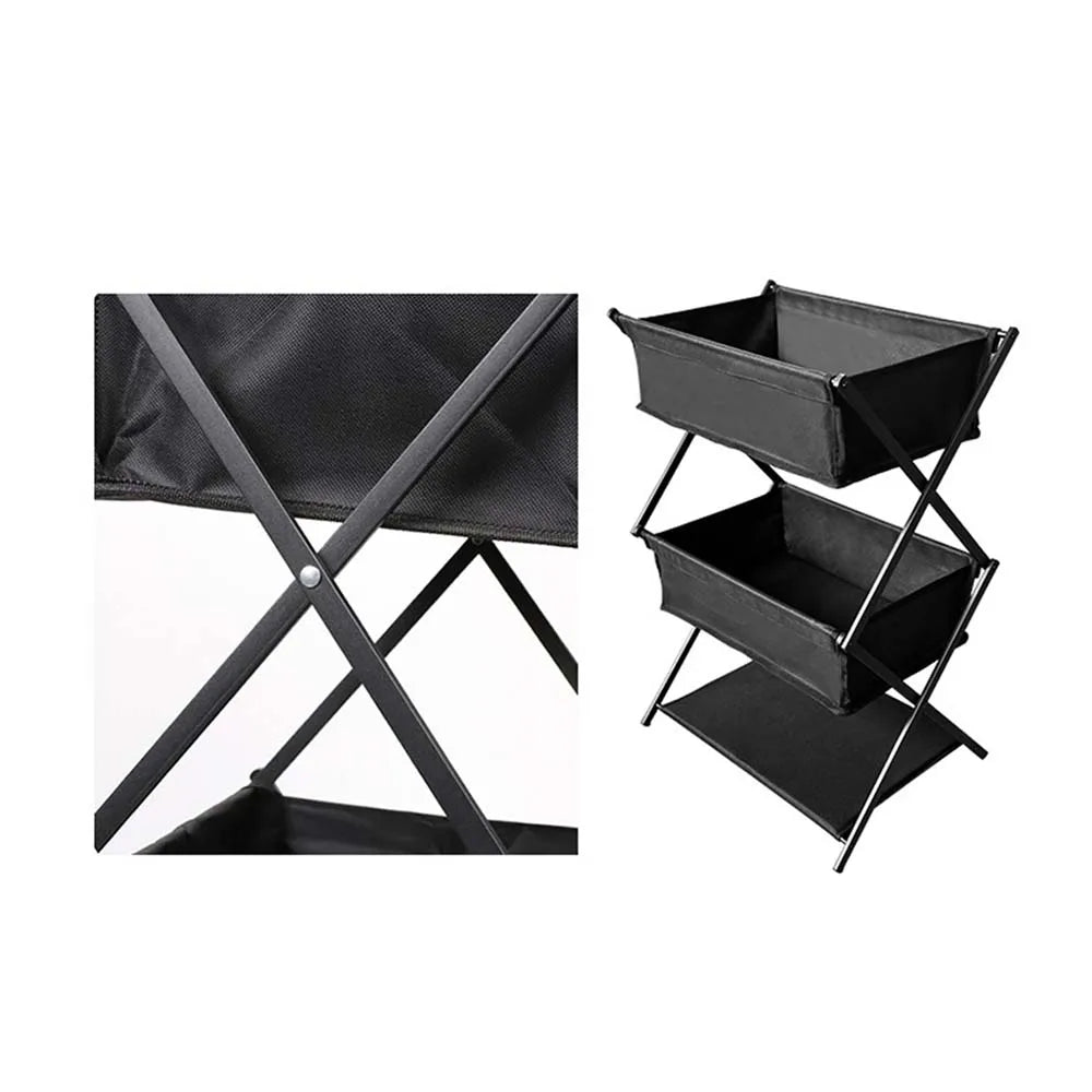 TARKA Camping New Storage Rack Three-Layer Folding Portable Storage Rack For Picnics Barbecue Storage Rack Multifunctional Shelf