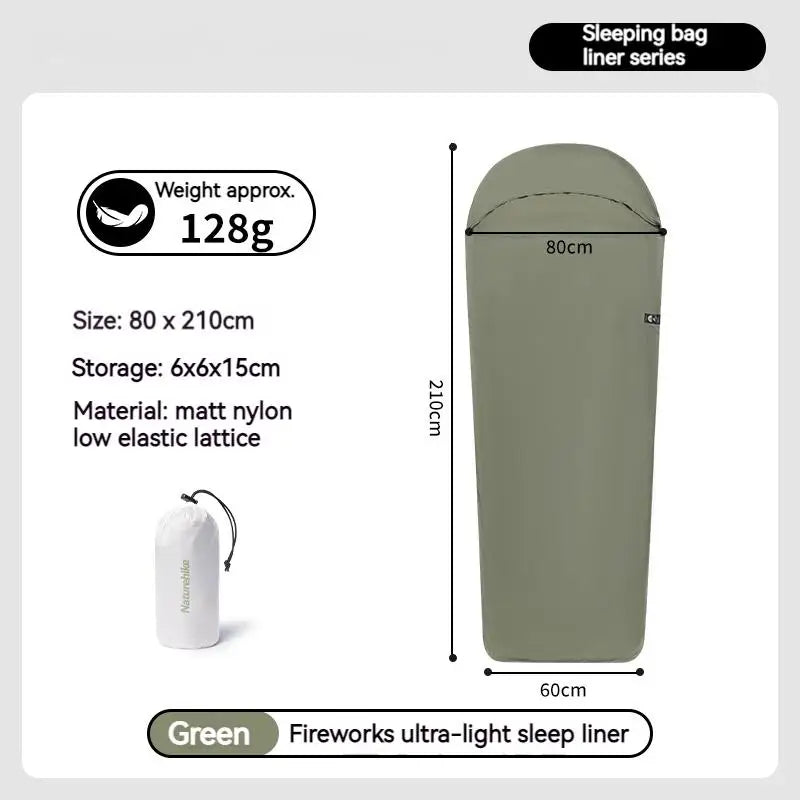 Naturehike Outdoor Sleeping Bag Liner Tourism Single Nylon Stretch Envelope 128g Ultralight Camping Sleeping Bags Accessories