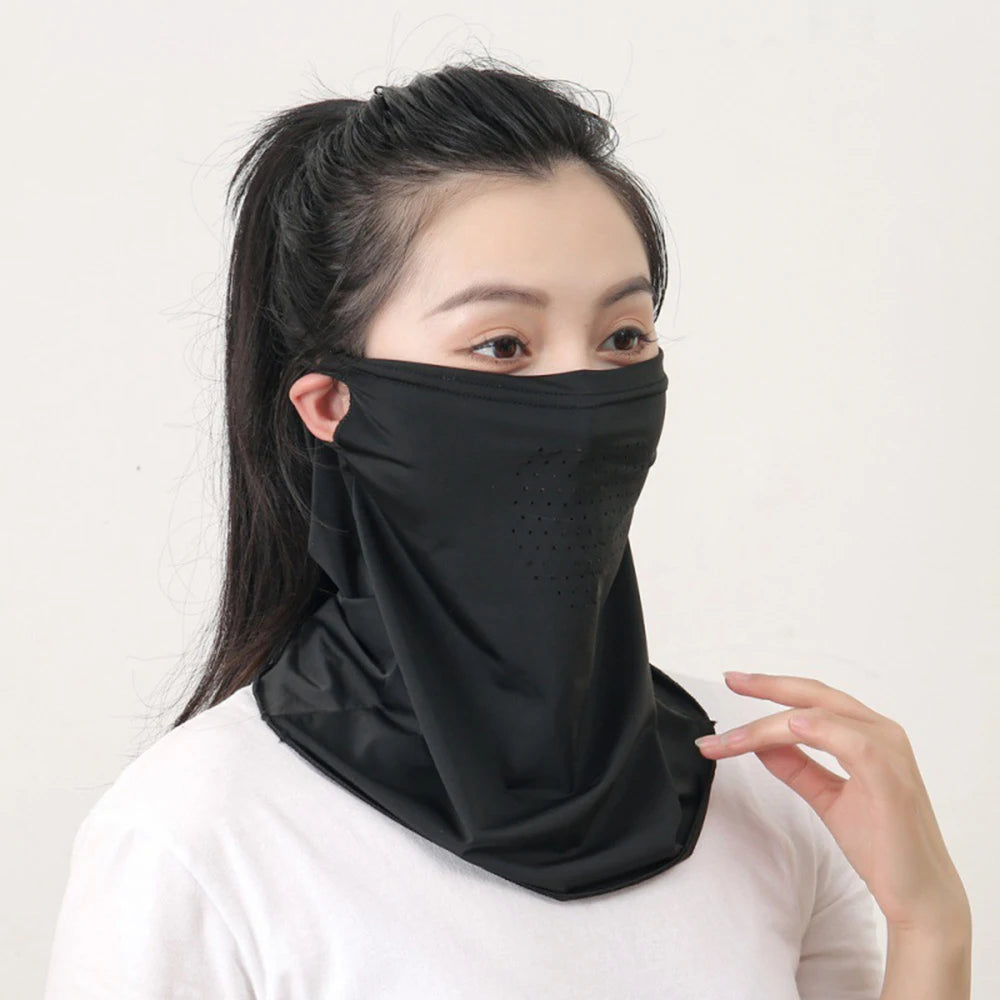 UV Protection Mask Flower Pattern Ear Hanging Sunscreen Mask UV Protection Neck Wrap Cover Bandana Scarf Women Sun Blocking Mask