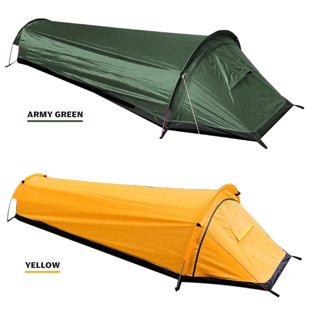 Camping Single Person Tent Ultralight Compact Outdoor Sleeping Bag Tent Larger Space Waterproof Sleeping Bag Cover for Hiking