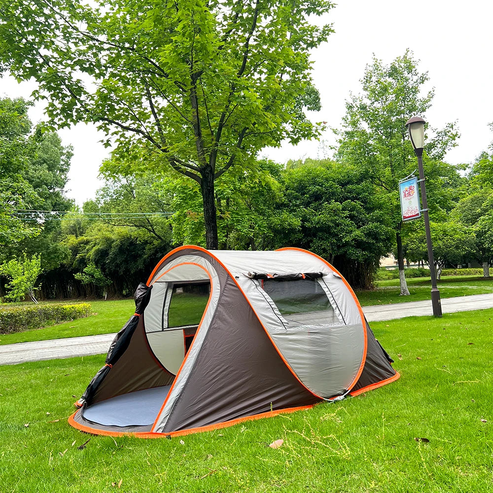 A camping tent, family travel tent that can accommodate 3-4 people, portable outdoor rainproof tent, perfect for camping hiking