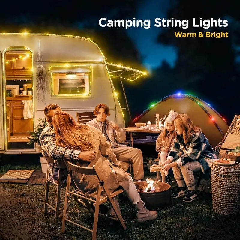Camping String Lights Hanging Waterproof Portable LED Lights Suitable for Outdoor Terraces Awnings Gardens Party Essentials