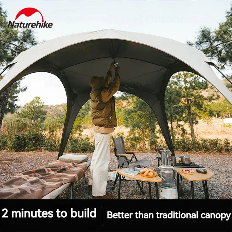 Naturehike Awning 10㎡ camping Tarp Shelter Canopy Quickly open 4 Persons Large Shade  Titanium Vinyl Black UPF50+ Waterproof