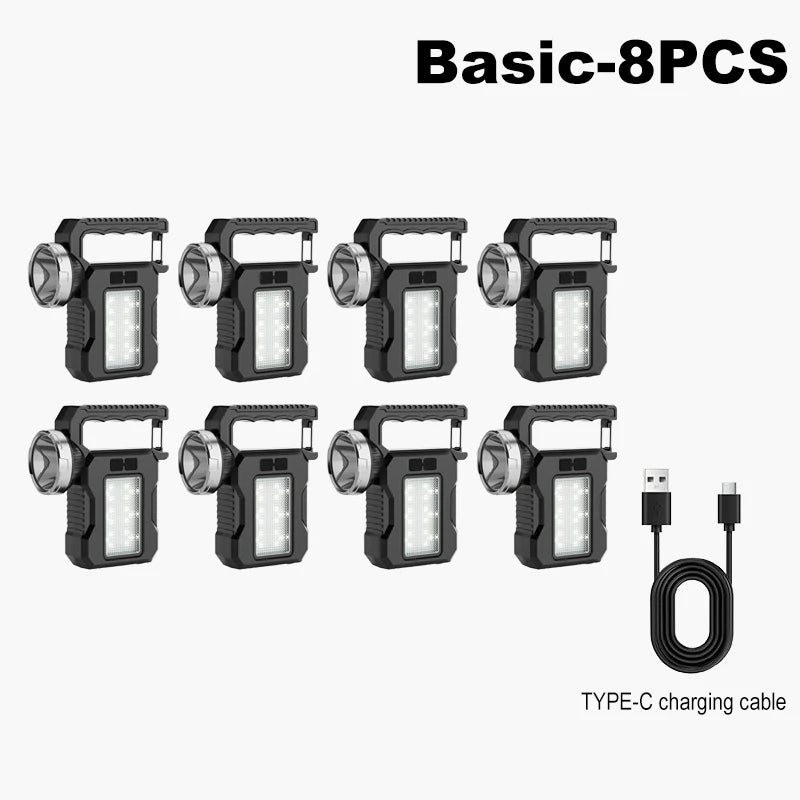 Solar Power LED Flashlights Multifunctional Portable Light Rechargeable Camping Work Light Solar Charging High brightness Torch