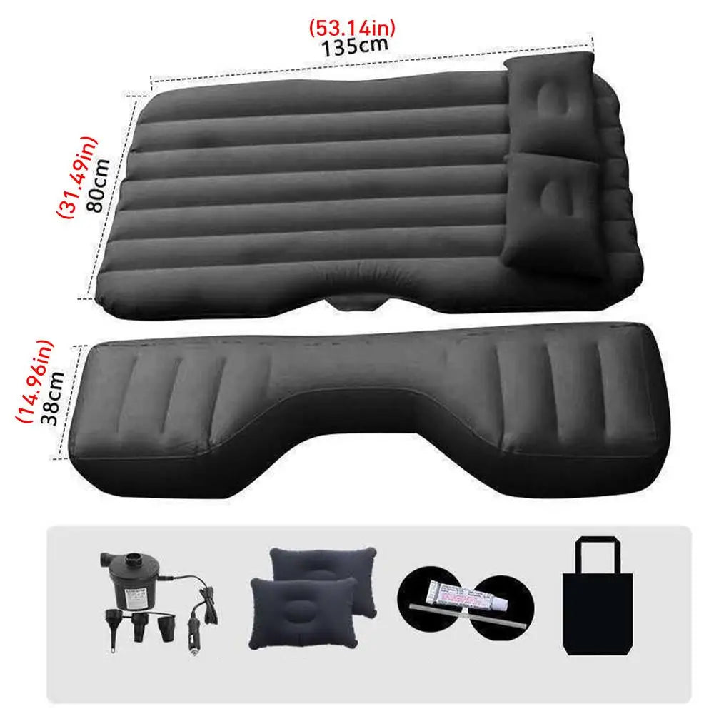 Traveling Car Bed With Air Pump Portable Inflatable Bed Rear Seat Inflatable Car Air Mattress Auto Outdoor Camping Accessories