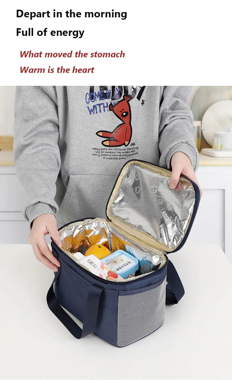 Outdoor Camping Picnic Bag Portable Lunch Bag Food Thermal Insulated Box Food Storage Bags Bento Pouch Dinner Container Handbag