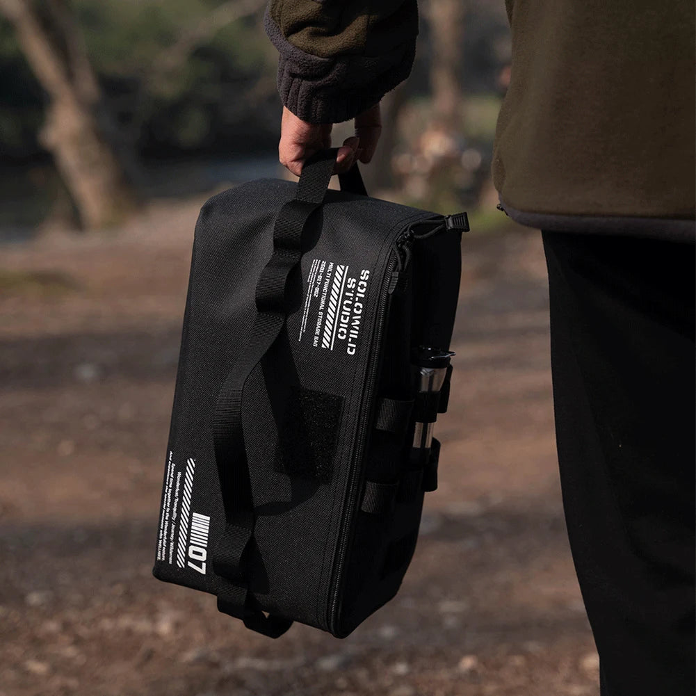 Camping Storage Bag Large Capacity Tank Stove Canister Pot Carry Bag Travel Tableware Handbag for Outdoor Hiking Picnic