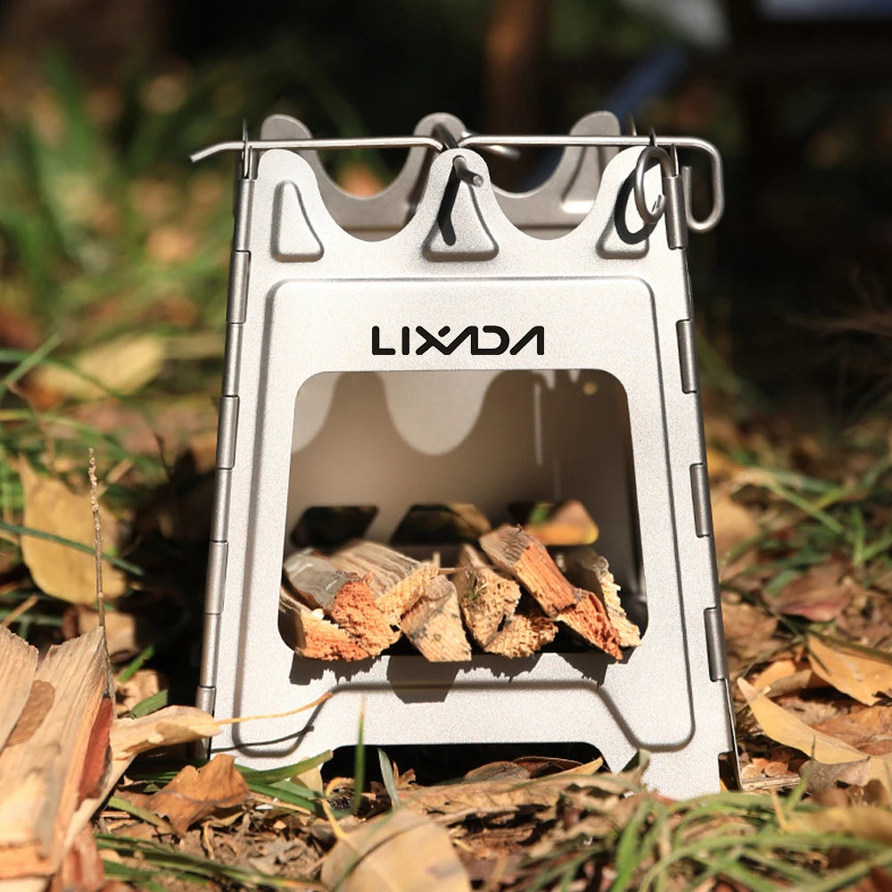 Outdoor Mini Fire Pits Foldable Stainless Steel Bonfire Stove Hinge Wood Burning Stove for Camping Hiking