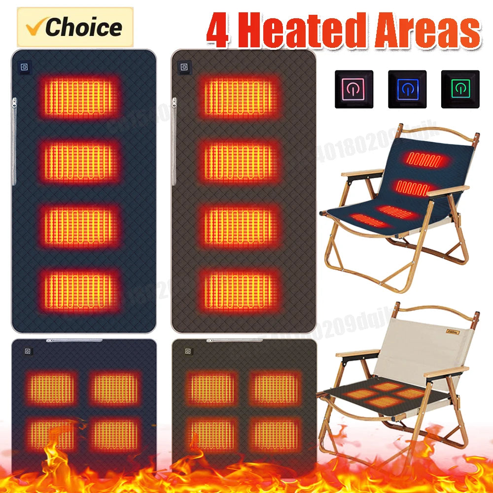 4 Heated Areas Electric Blankets Mat Winter Body Warmer Mattress Thermostat Heating USB Heated Camping Sleep Mat Outdoor Indoor