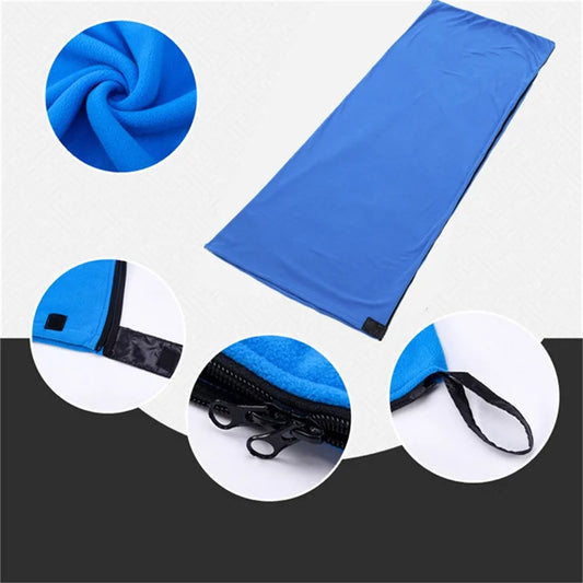 Fleece Sleeping Bag Outdoor Sleeping Inner Liner Equipped Ultra Lightweight Camping Hiking Climbing Essential Warm Dirt Proof