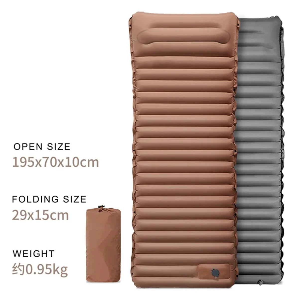 Ultra-Light Sleeping Mat 4" Thick Ultra-Light Self-Inflating Sleeping Mat for Camping, Beach Picnics &Outdoor Adventures Air Pad