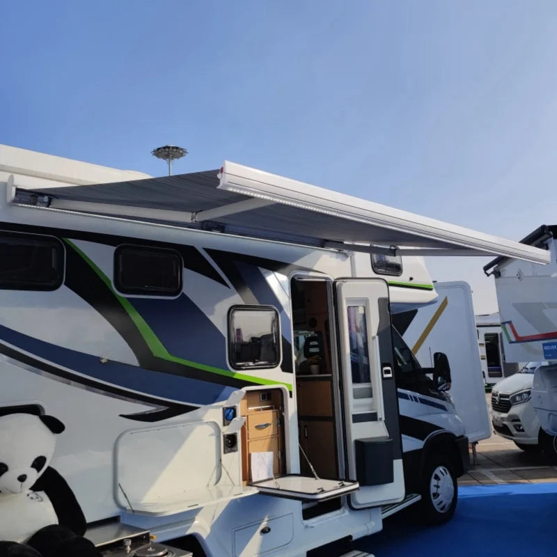 Retractable Side Motorized Awning Sun Shade Camper Van Awning Waterproof Rv Caravan Motorhome Awning