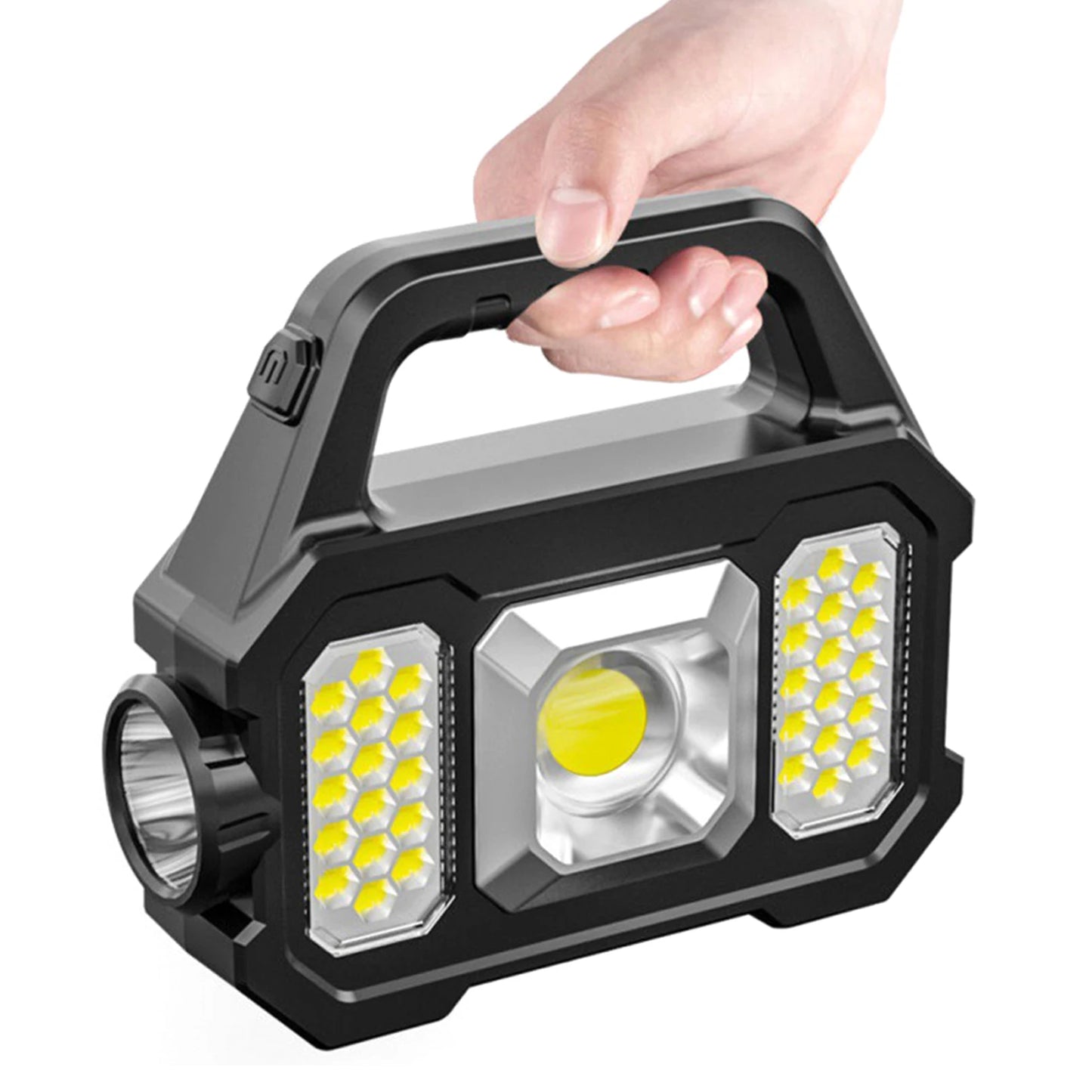 Portable Solar LED Flashlight Emergency Light Solar/USB Powered Camping Fishing Flashlight Work Light