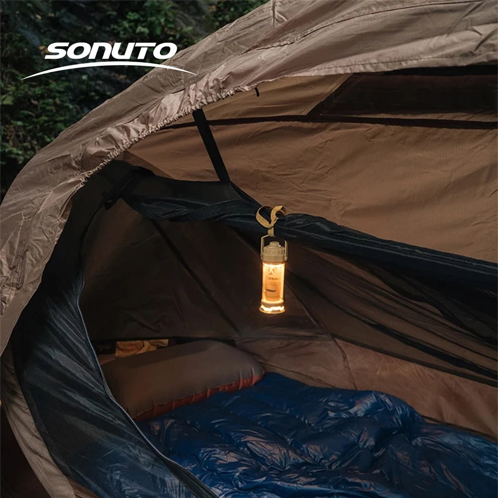 Sonuto-Camping Tent For Single Person Lightweight Nylon Tent Tactical Shelter With Mosquito Net Anti-Mosquito Waterproof Field