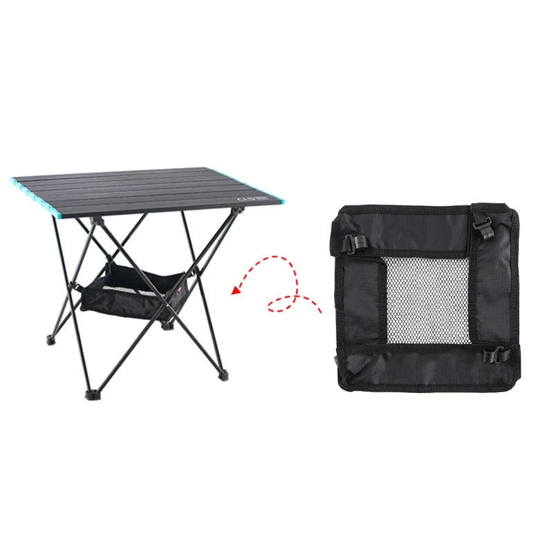 Portable Folding Table Storage Hanging Basket Picnic Table Hanger Storage Net Outdoor Camping BBQ Table Rack Accessories New