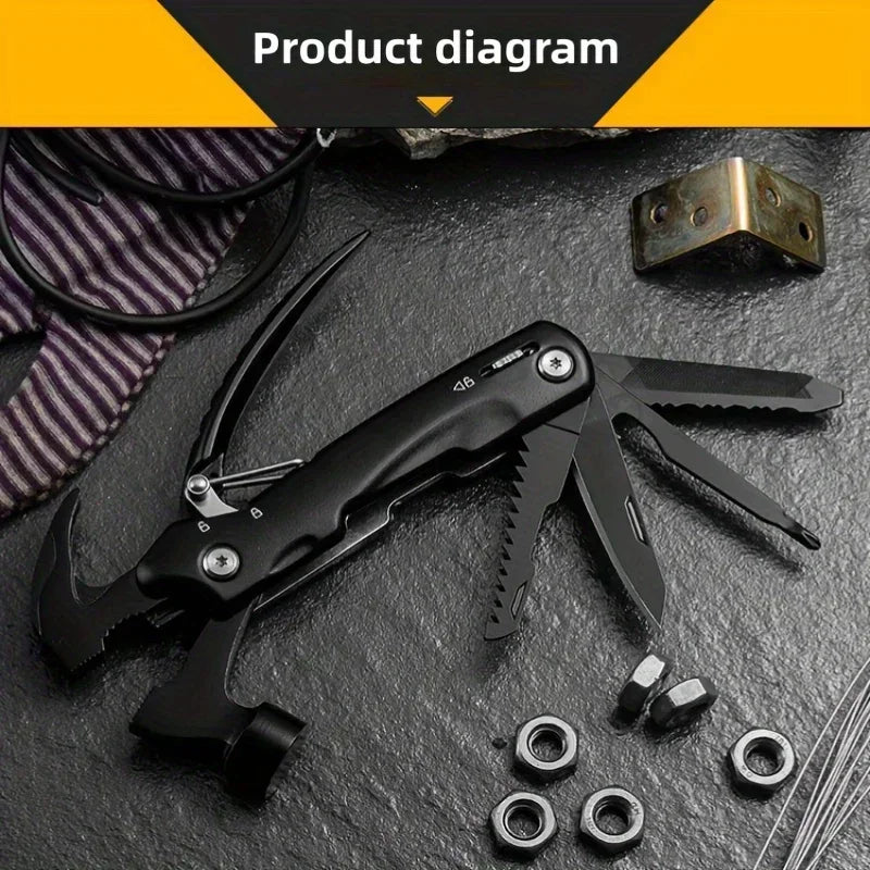 Outdoor Camping Multifunctional Wrench Pliers Hammer, Portable Survival Tool Accessory Kit, Survival Gear for Outdoor Camping