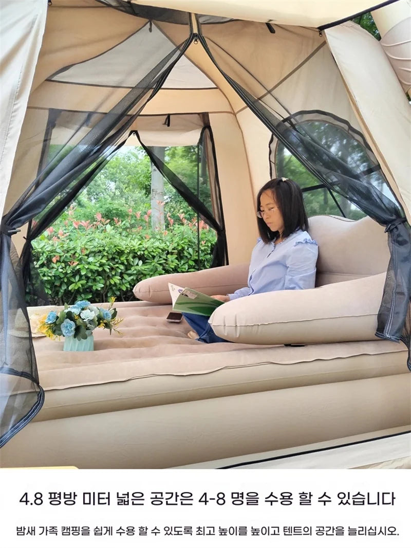 Lohascamping Camping Air Tent for 4-6 people Large Area Waterproof Air shelter Dome tent Family Hiking Traveling inflatable One