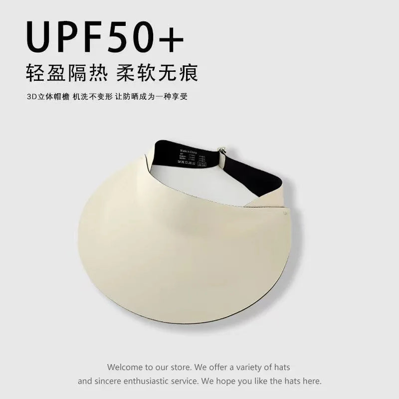 UV Protection Hat Large Brim Empty Top Visor Hat Outdoor Sports Cycling Sun Hats for Women Traceless Summer Sun Protection Hat 2