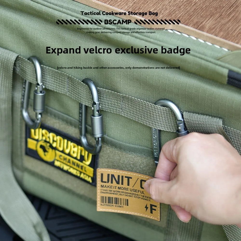 36L Camping Cooking Utensil Organizer Multi - Functional Camping Tactical Storage Bag with Tabletop Portable Camping Equipment