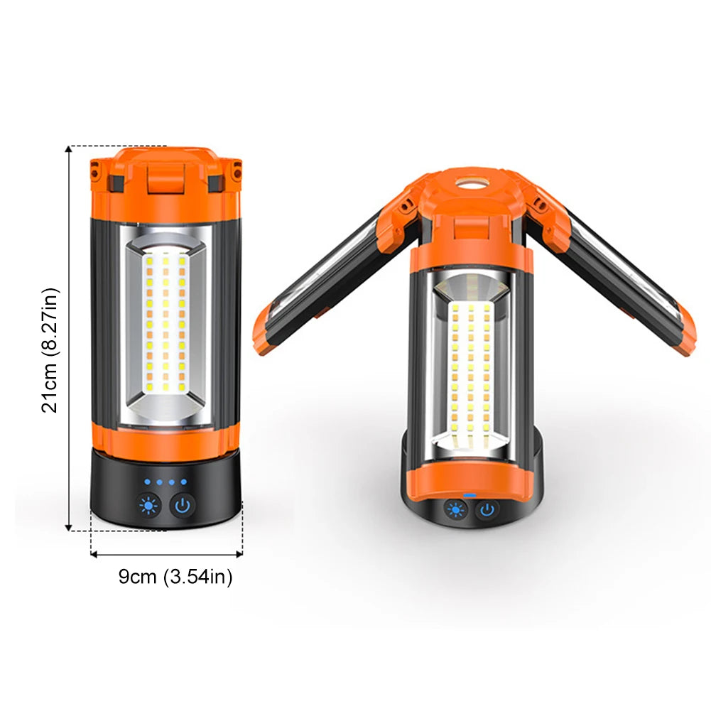 Folding Camping Light LED Work Light Multifunctional Rechargeable Camping Lantern Portable Camping Light for Adventure Fishing