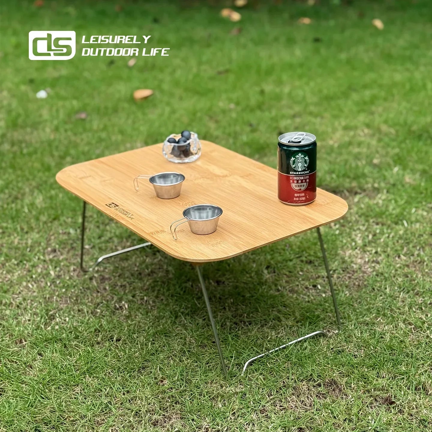MOUNTAINHIKER CLS Outdoor Mini Folding Table Camping Picnic Bamboo Wood Table Portable Home Car Table Bamboo Stainless Steel