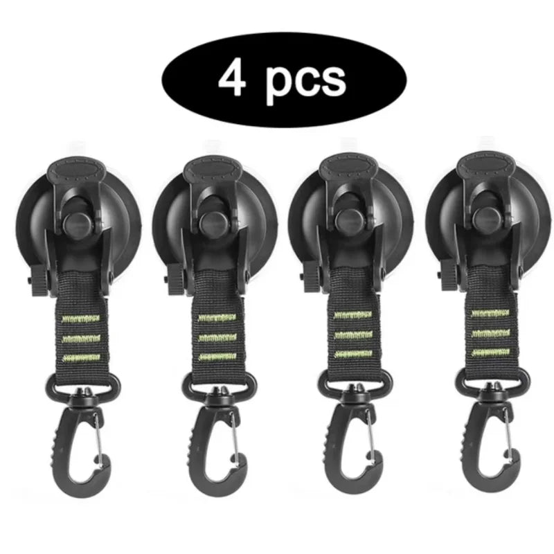 4Pcs Car Tent Suction Cups Buckle Side Round/Triangular Awning Anchors Outdoor Camping Tent Suckers Anchor Securing Hook