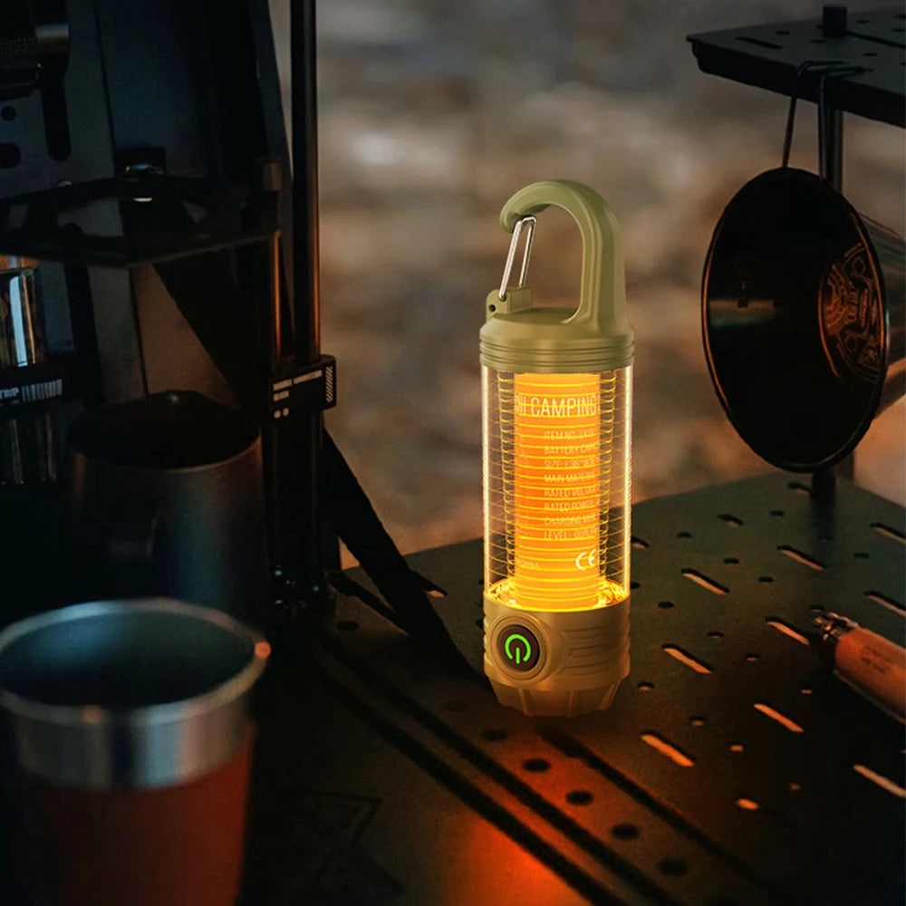 Outdoor Foldable Camping Lights Rechargeable Portable Flashlight  3 Modes LED Tent Lights Torch Emergency Hanging Lamp Hiking