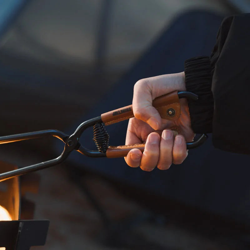 ShineTrip-Camping Fire Poker Outdoor BBQ Thickened Anti-Scald Carbon Fire Poker Lightweight Portable Carbon Steel Fire Poker