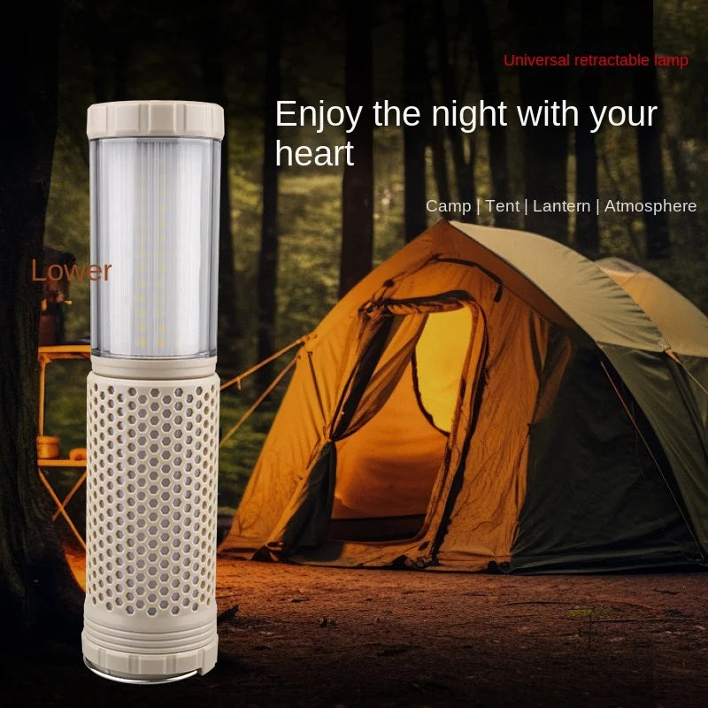 Telescopic Atmosphere Camping Light Outdoor Warm Color Unlimited Dimming Camping Tent Portable Camping Light