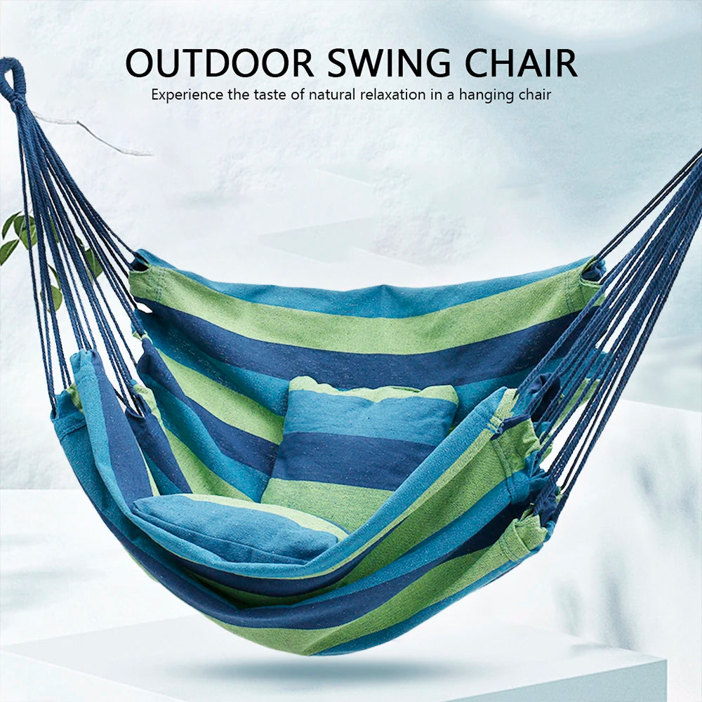 Hammock Camping Garden Hanging Hammock Swing Chair Lazy Bed Outdoor Furniture Hanging Rope Hammock Chair Swing With Pillow