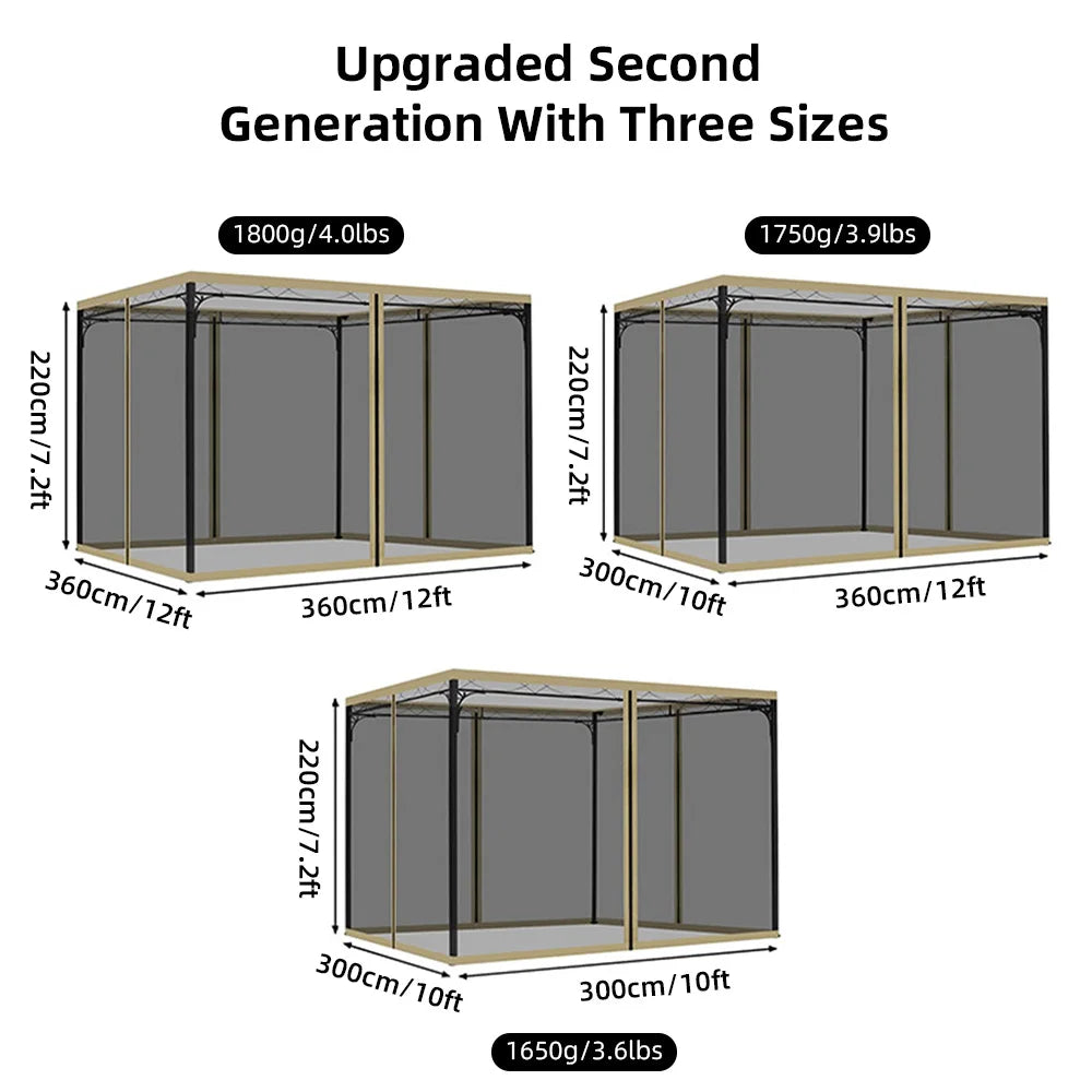 Mosquito Netting for Patio Canopy Umbrella Screen Netting for Porch Patio and Outdoor Living Spaces 4-Panel Patio Screen Walls