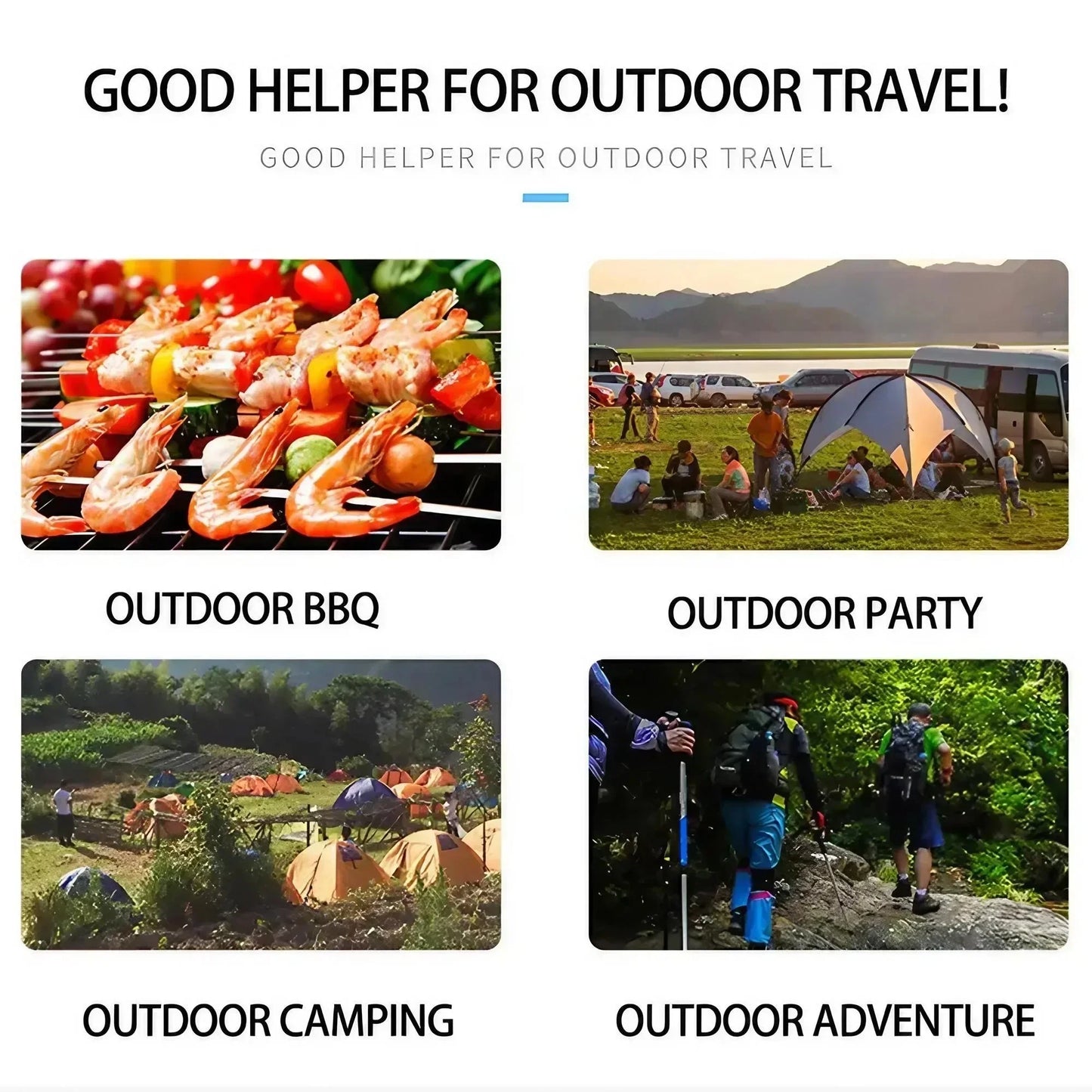 STONEGO Square Wood Stove Outdoor Grill Mini Grill BBQ Outdoor Grill Camping Picnic Folding Grill