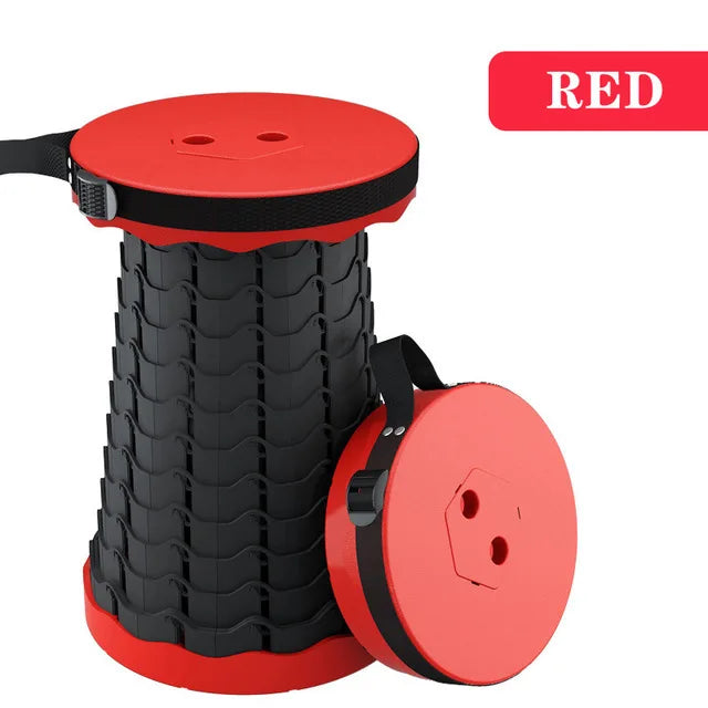 Telescopic Folding Camping Chair, Portable Foldable Camping Stool, Folding Beach Chair, Foldable Stool for Fishing Hiking Garden